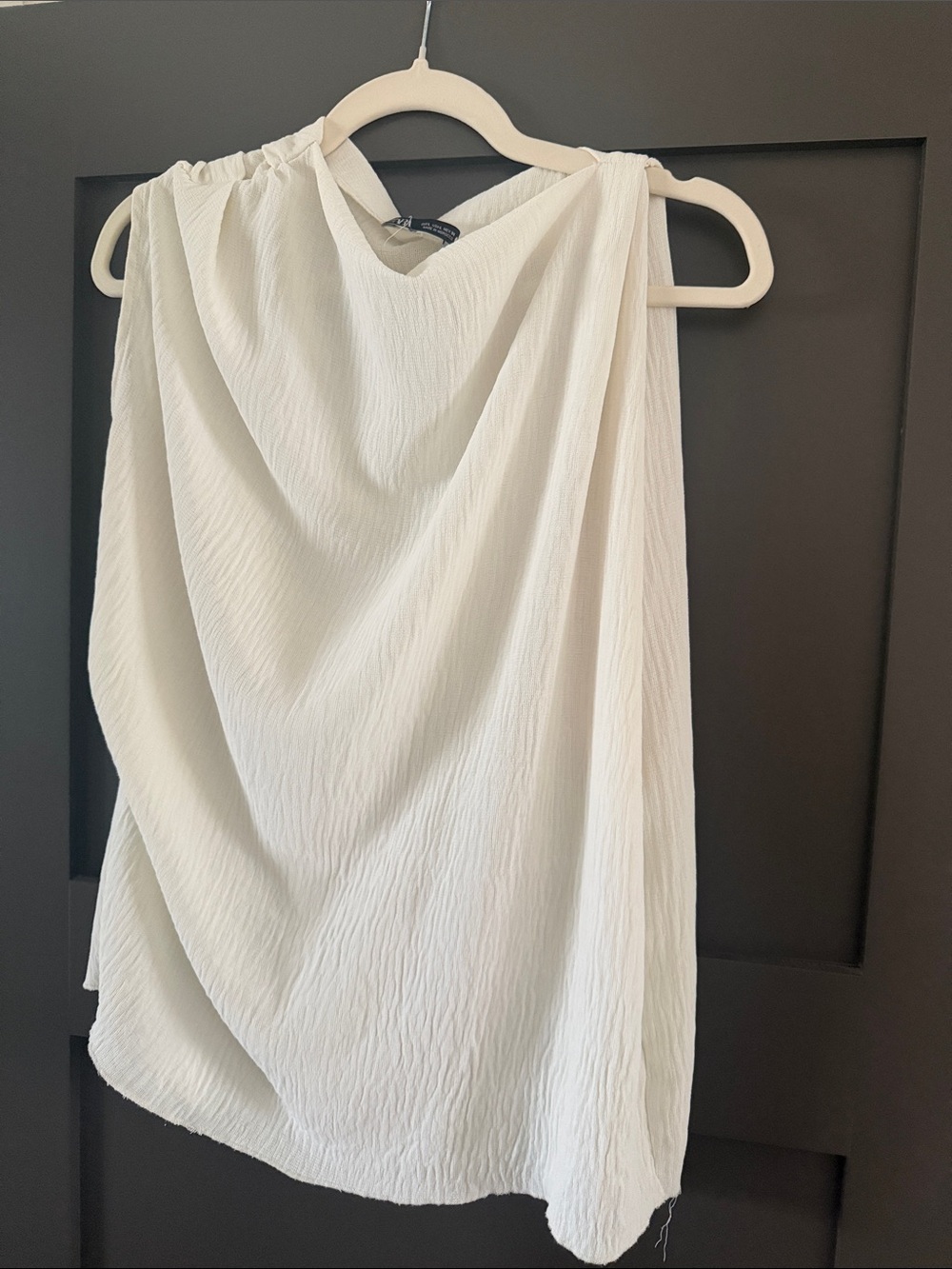 Zara Cream Draped Sleeveless Camisole